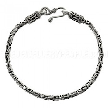 8" (20cms) Thai Chain Silver Bracelet - 3mm Wide