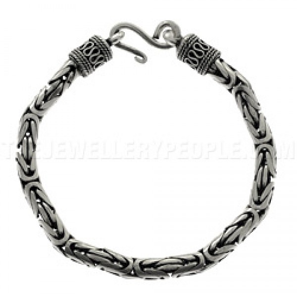8" (20cms) Thai Chain Silver Bracelet - 6mm Wide
