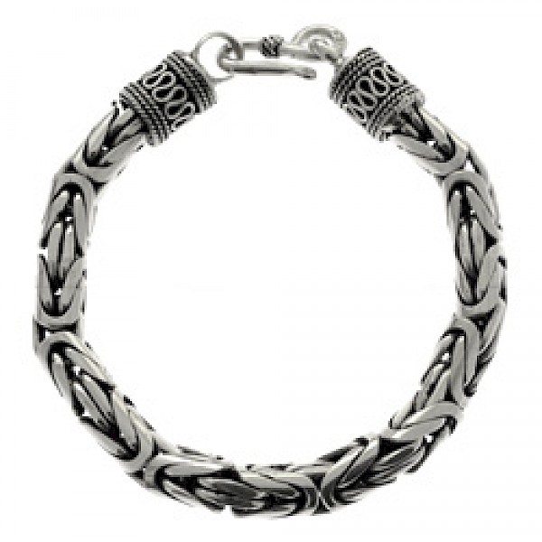 8" (20cms) Thai Chain Silver Bracelet - 7mm Wide