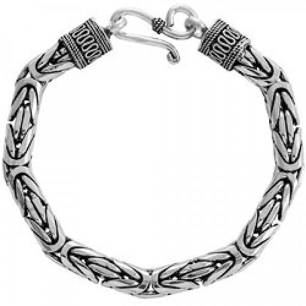 9" (23cms) Thai Silver Chain Bracelet - 8mm Wide