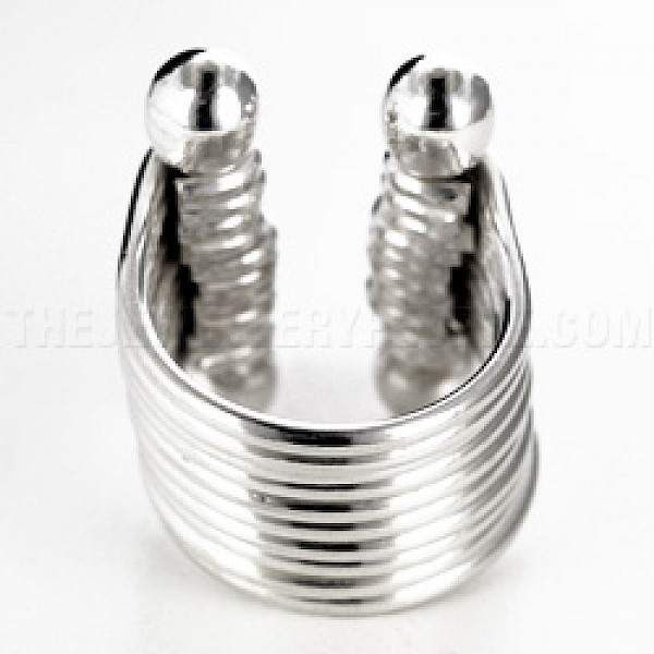10 Strand Linked Silver Ring - RG167