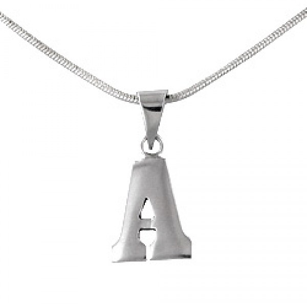 14mm Small Silver Initial Pendant - PT645