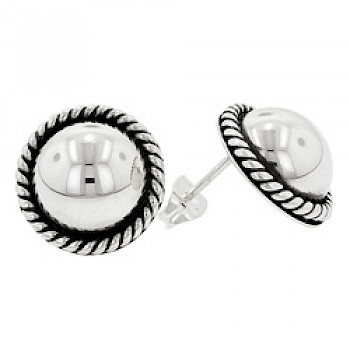 Round Studs with Rope Detail - 15mm Wide