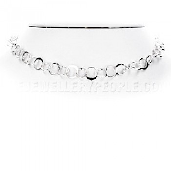 Circles Silver Necklace - 18" long