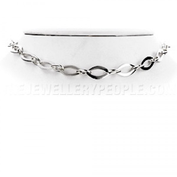 Ovals Silver Necklace - 41cms long