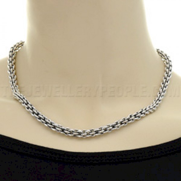 Oxidised Rope Silver Necklace - 5mm wide