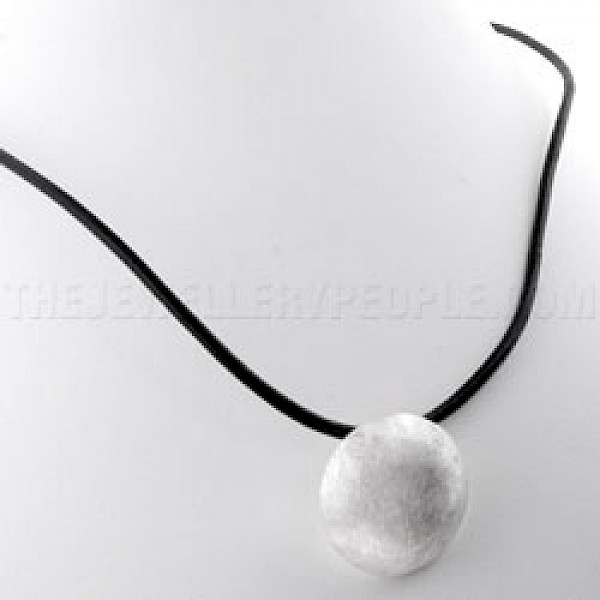 Round Brushed Silver Pendant - 20mm - PT037
