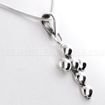 Half Ball Silver Cross Pendant - 22mm - PT289