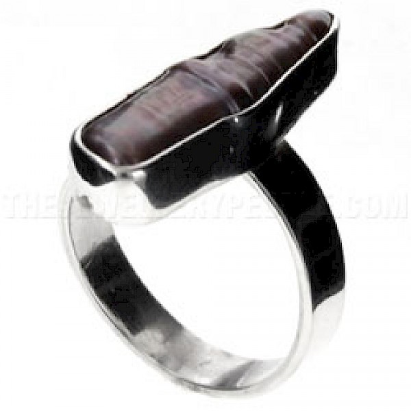 Purple Biwa Pearl & Silver Ring - RG030