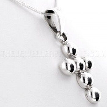 Half Ball Silver Cross Pendant - 30mm - PT290