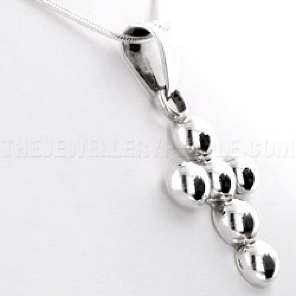 Half Ball Silver Cross Pendant - 30mm - PT290