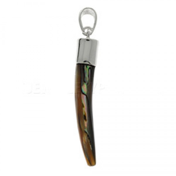 Abalone Tusk & Silver Pendant - SL233