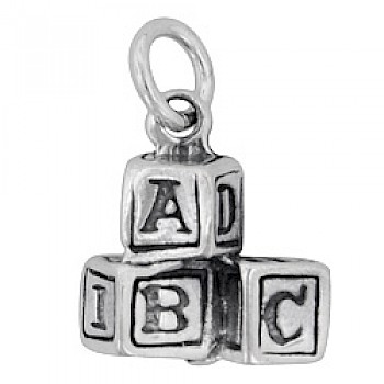 ABC Blocks Silver Charm