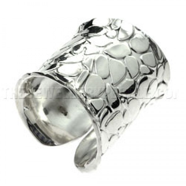 Polished Pebbles Wrap Silver Ring - Adjustable - RG149