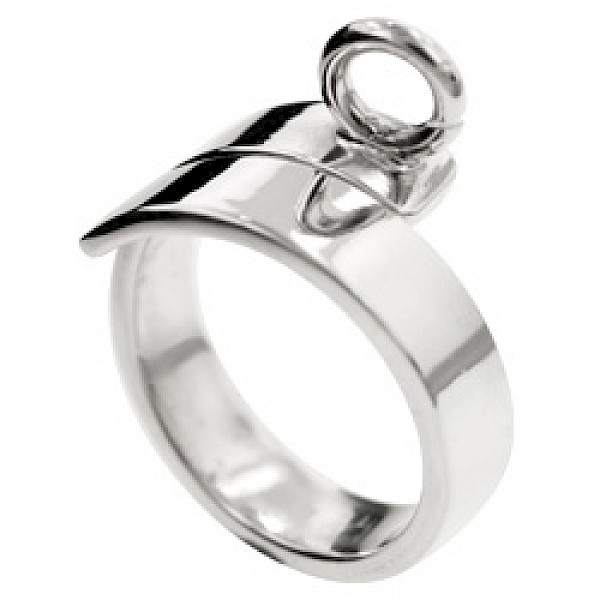 Adjustable Silver Ring with openable Jump-Ring