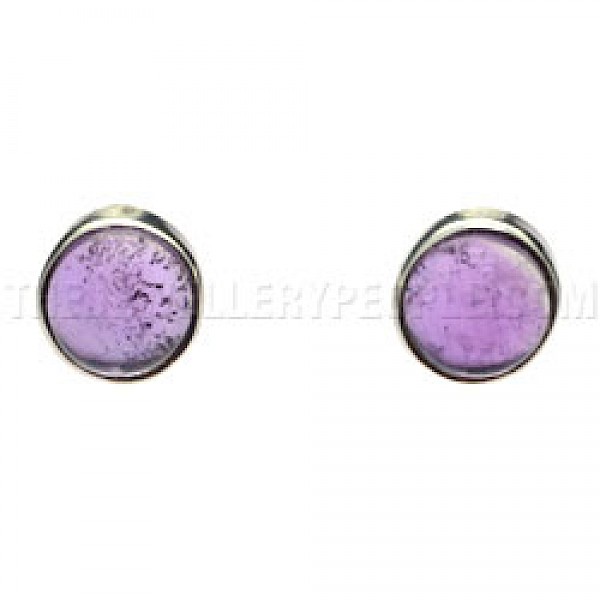Amethyst & Silver Stud Earrings - 5mm