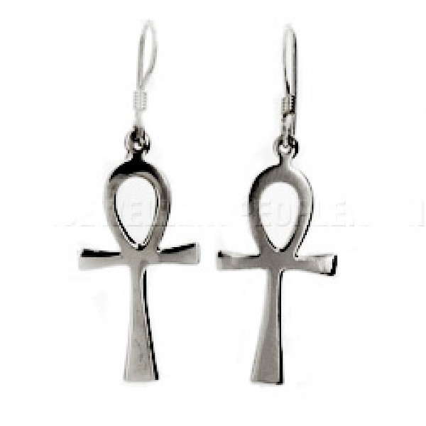 Ankh Silver Earrings