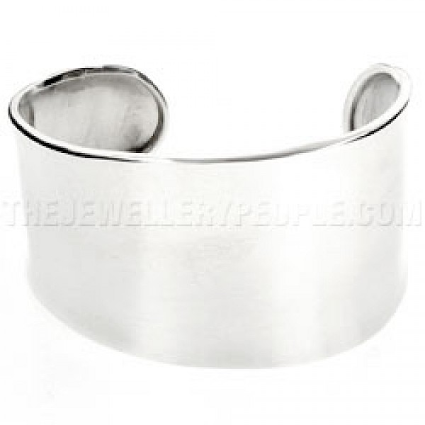 Asymmetrical Silver Cuff - 40mm Wide