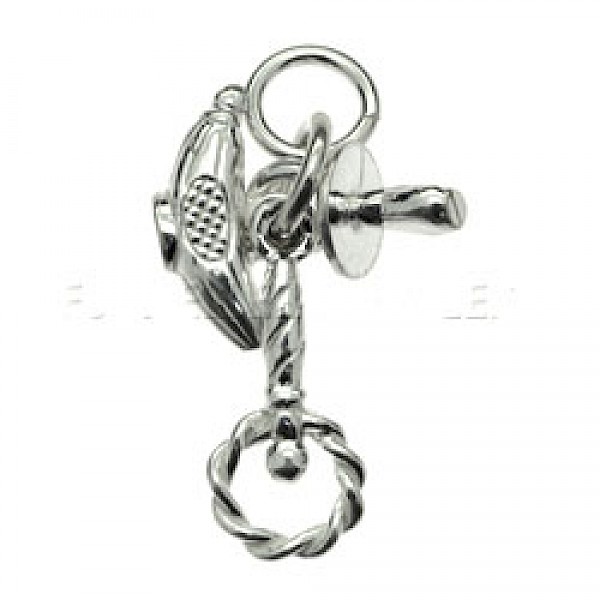 Baby Rattle, Bottle & Dummy Silver Charm - 4989