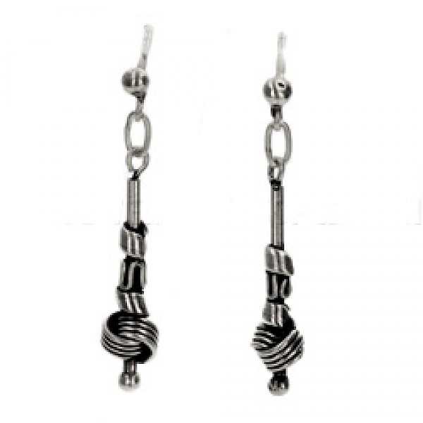 Bali Knot Silver Earrings