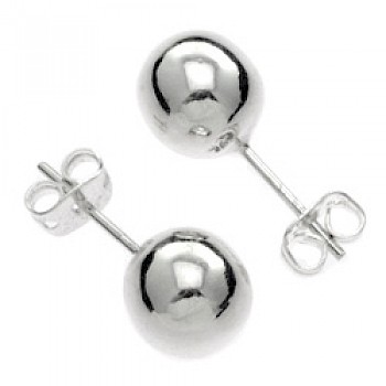 Ball Silver Stud Earrings - 8mm