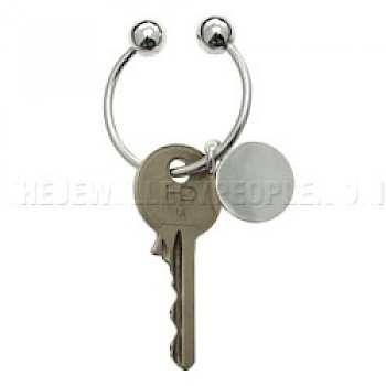 Bangle Style Disc Silver Key Ring