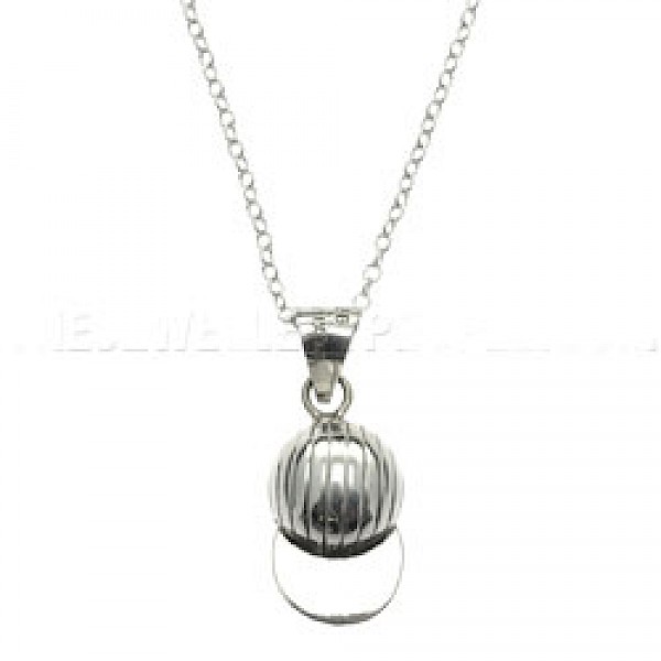 Baseball Cap Silver Pendant - 40mm long - ST033