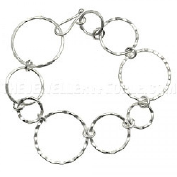Crinkle-edged Silver Ring Bracelet