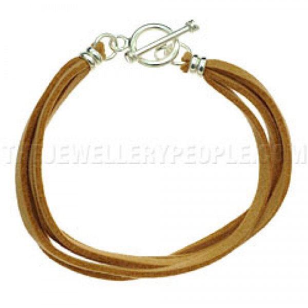 Beige Suede Bracelet - Four Strands