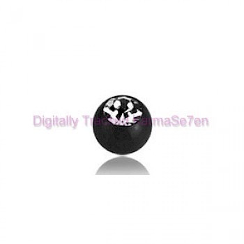 Black Acrylic Jewelled Threaded Ball