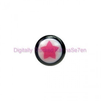 Black & Pink UV Star Threaded Ball