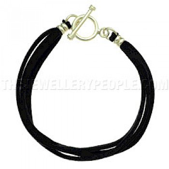 Black Suede Bracelet - Four Strands