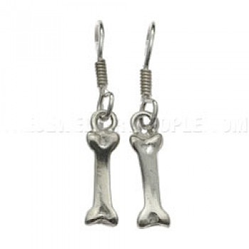 Bones Silver Earrings - Short Bones - 35mm Long