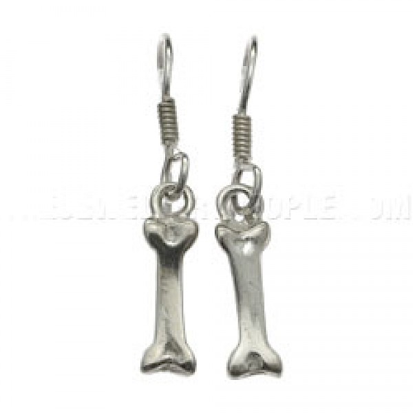 Bones Silver Earrings - Short Bones - 35mm Long