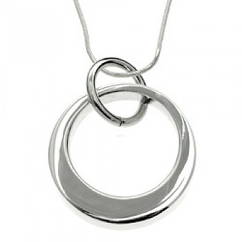Boxed Circle Silver Pendant - PT428