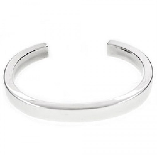 Boxed Silver C Bangle - 7.5mm Wide