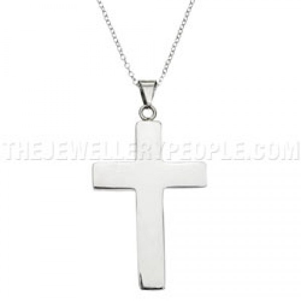 Boxed Solid Silver Cross Pendant - RN036
