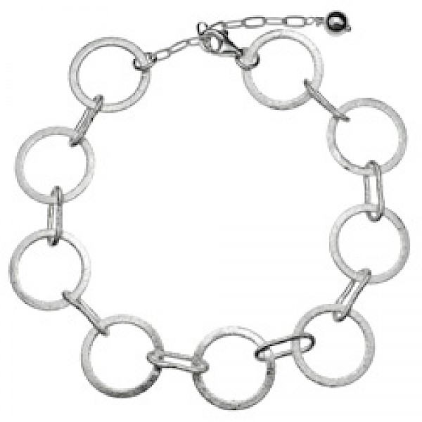Brushed Silver Circles Bracelet