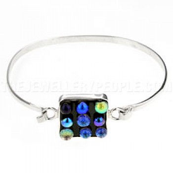 Bubbles Dichroic Glass Catch & Silver Bangle