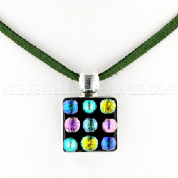 Bubbles Dichroic Glass & Silver Pendant - DC062