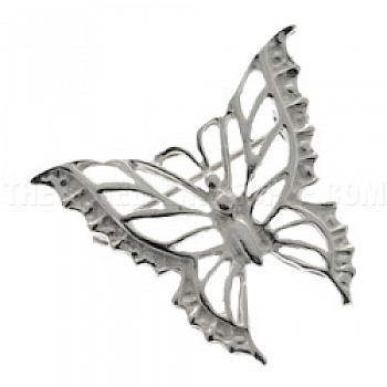 Butterfly Silver Brooch - 33mm Wide