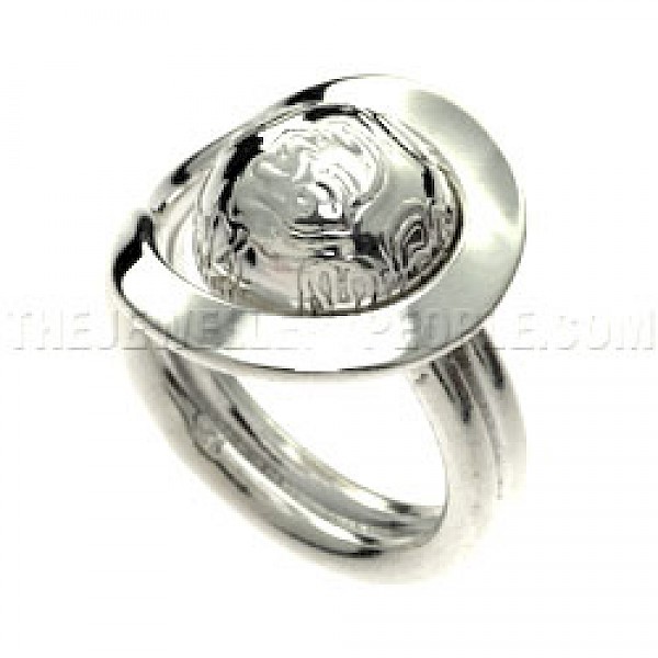 Carved Globe Silver Ring - RG142