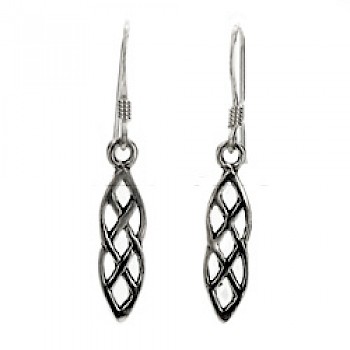 Celtic Diamond Silver Earrings