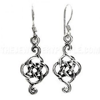 Celtic Knot Silver Earrings - Hook