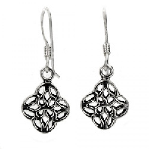 Celtic Knot Silver Earrings - Round