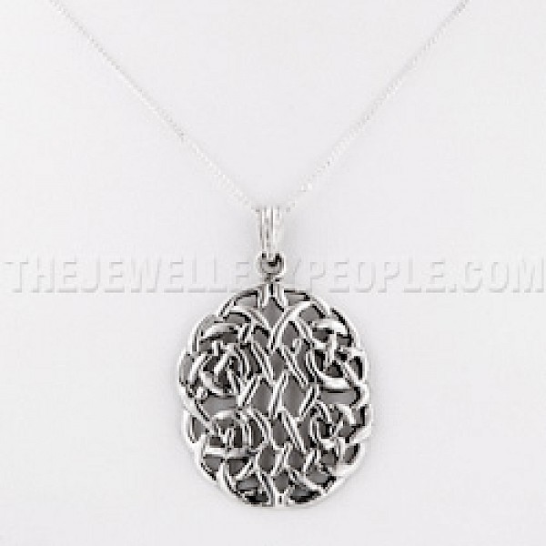 Celtic Oval Silver Pendant - PT530