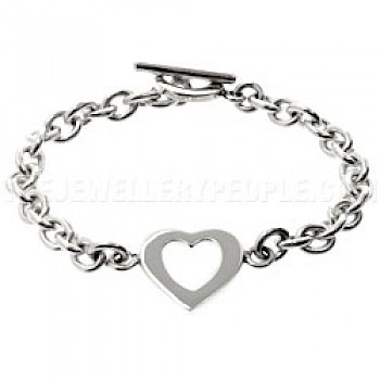 Central Heart Silver Bracelet