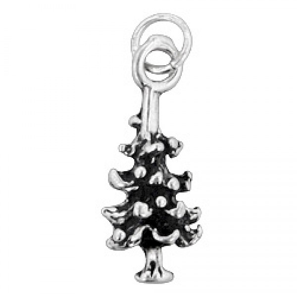 Christmas Tree Silver Charm
