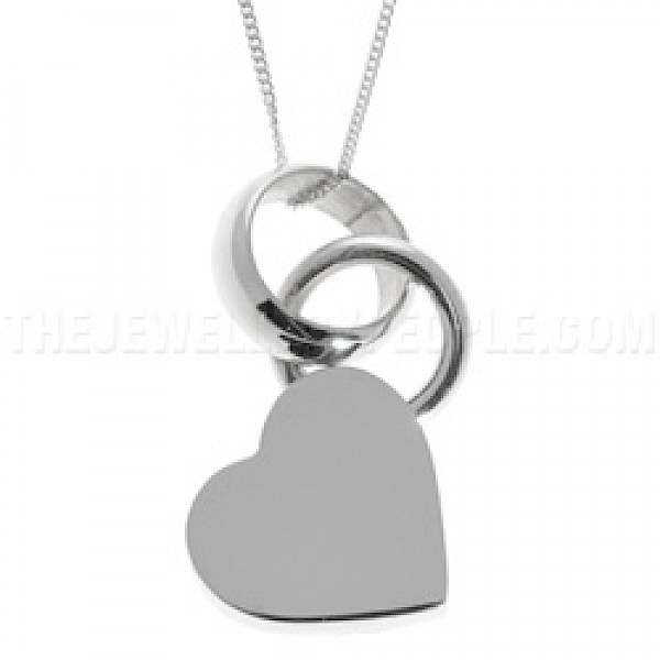 Chunky Boxed Silver Heart Pendant - PT218