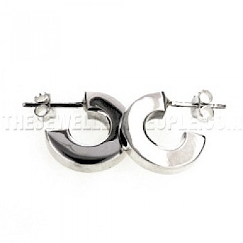 Chunky Silver Hoop Earrings - 16mm